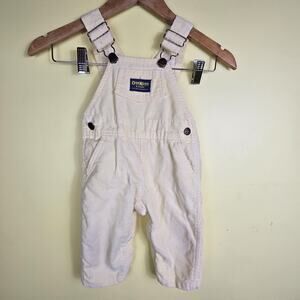 Vintage OshKosh B'Gosh Butter Yellow Corduroy Bib Overalls 18 mon USA Made.flaws